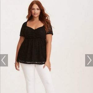 Torrid Size 1 black lace babydoll top
